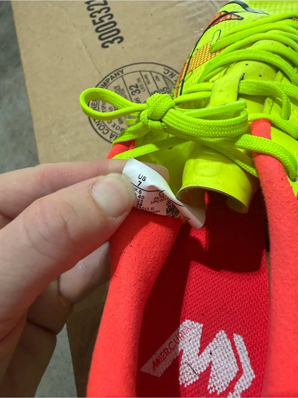 Nike Bright Yellow Indoor Soccer Shoes with Coral Pink Lining